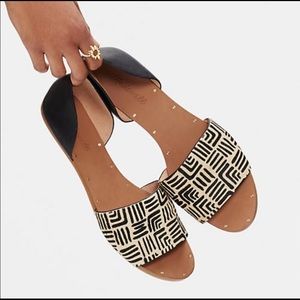 Madewell The Thea printed calf hair slip in shoes size 7